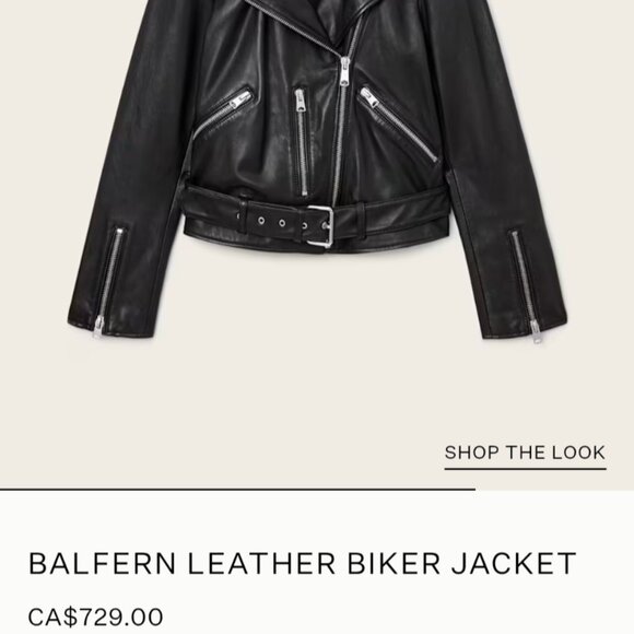 All Saints Balfern brown/burgundy leather moto - Picture 7 of 9